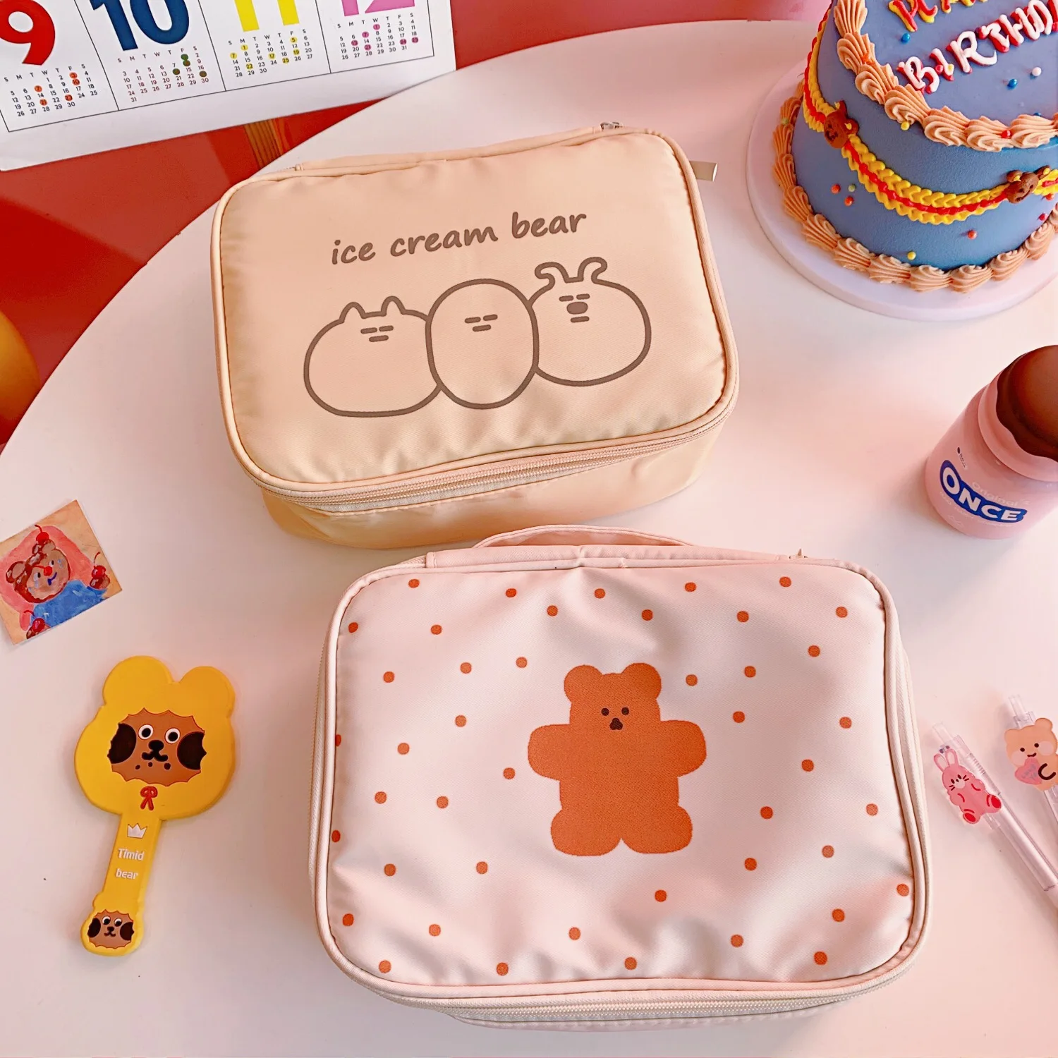 Bentoy Milkjoy корейский милый косметический чехол с медведем для девушек