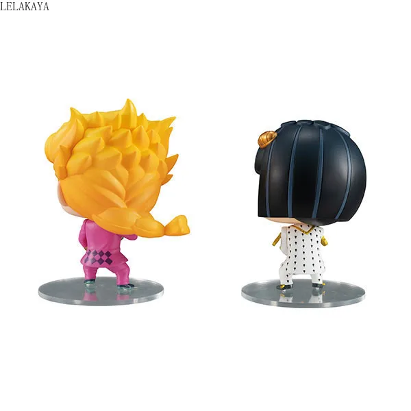 

2pcs/set JoJo's Bizarre Adventure Giorno Giovanna Q Version Anime PVC Action Figure Collectible Model Toys Brinquedos lelakaya