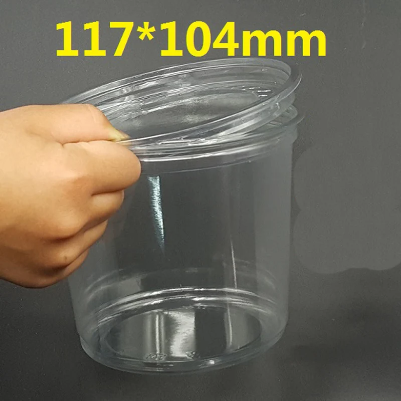 

50pcs Disposable transparent plastic cup with lid fruit salad jam container.