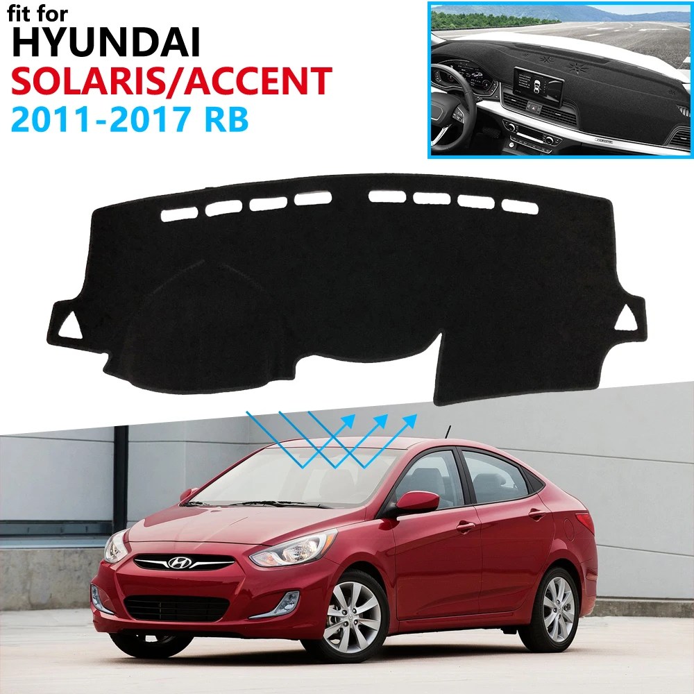 Защитная накладка на приборную панель для Hyundai Solaris Accent 2011 ~ 2017 RB автомобильные