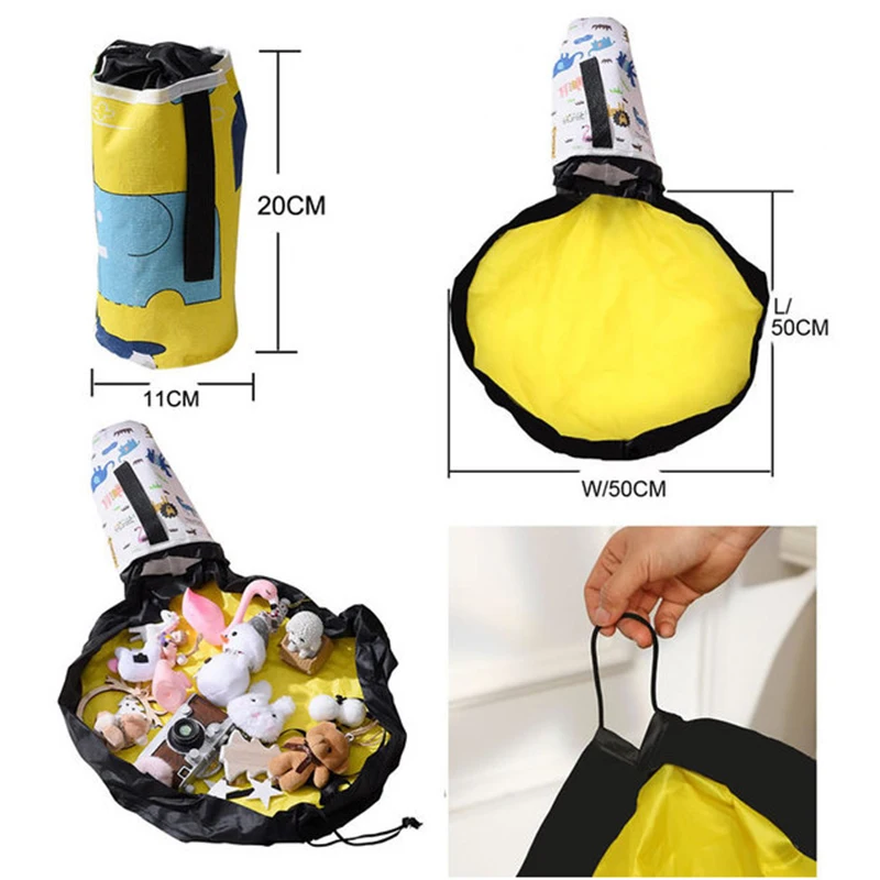 

Kids Play Toy Clean-up and Storage Bag Container Multifunctional Portable Toys Storage Bean Bag Waterproof Organizer Bucket Bags