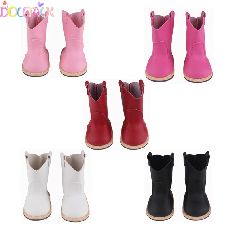 Кукла разговора 18 дюймов Американский PU кожаная кукла обувь 7 5 см белые ботинки