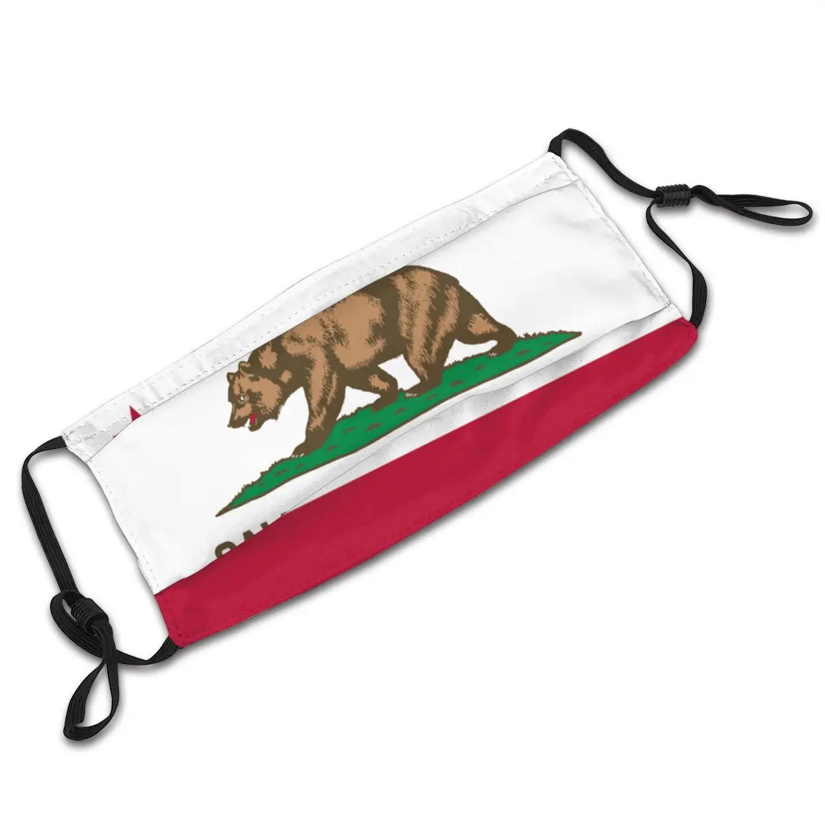 

Face Mouth Mask With Replaceable PM2.5 Filters California Republic State Flag Hipster Dustproof Protection Cover