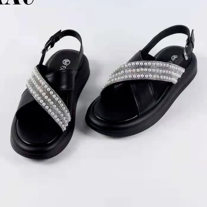 

Sandals Women Summer New Fashion Women's Sandals 2021 Rhinestone Beaded Platform Buckle Women's Shoes Casual Open Toe Sandals