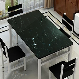 Elegant black 1,5 мм мягкая стеклянная ПВХ скатерть, водонепроницаемые и маслостойкие вечерние, свадебные, домашний коврик для кухонного стола, скатерть - Цвет: Elegant black