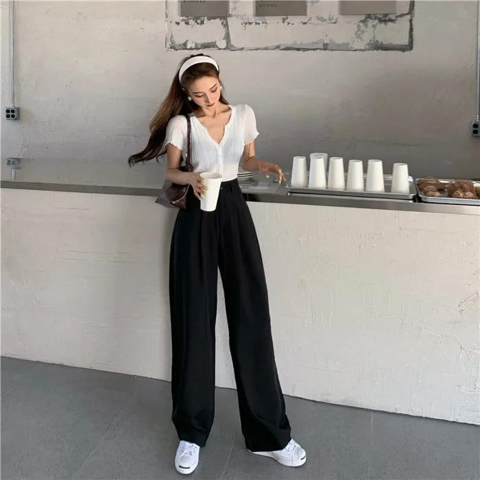

Real price high waistline and slim casual straight pants