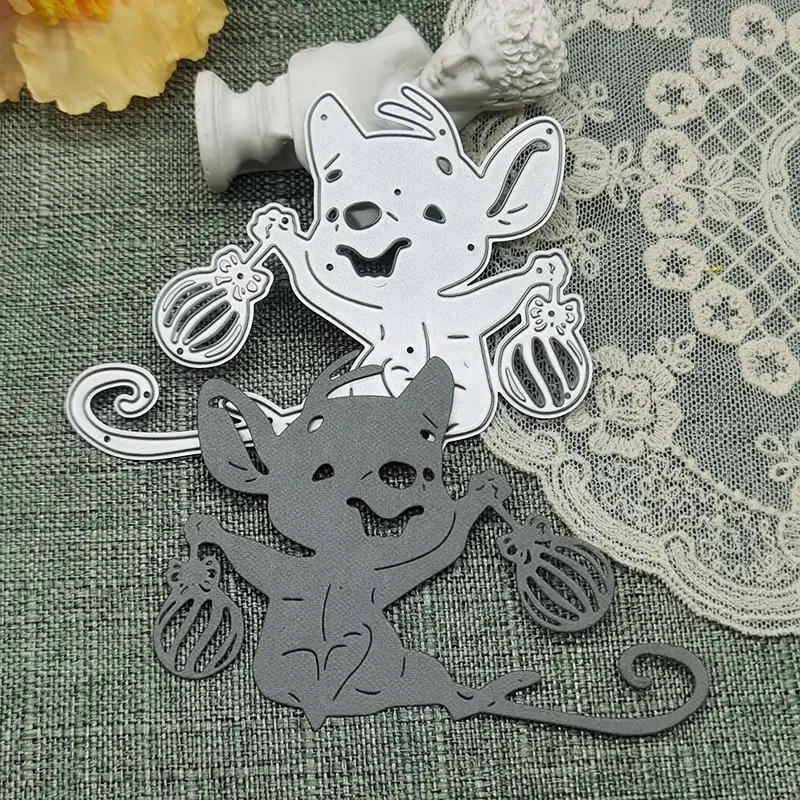 

Mouse carrying lantern metal mold cutting die handicrafts scrapbook Embossing die cutting photo album card paper carving