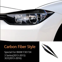 carbon fiber headlights eyebrows eyelids front headlamp eyebrows for bmw f30 320i 325i 316i 3er 2013 2015 accessories