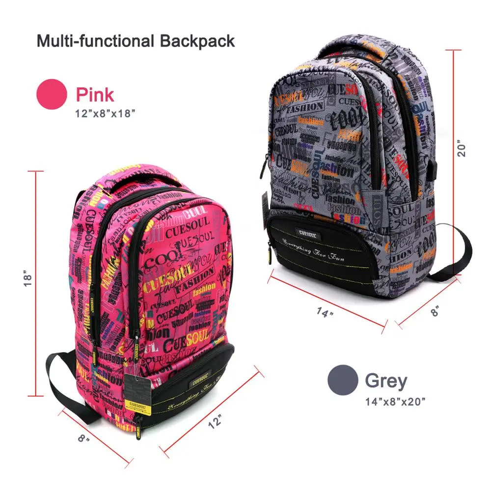 CUESOUL Multi-functional Waterproof Travel Laptop Backpack,Extra Large Capacity,Special design for Dart Tour