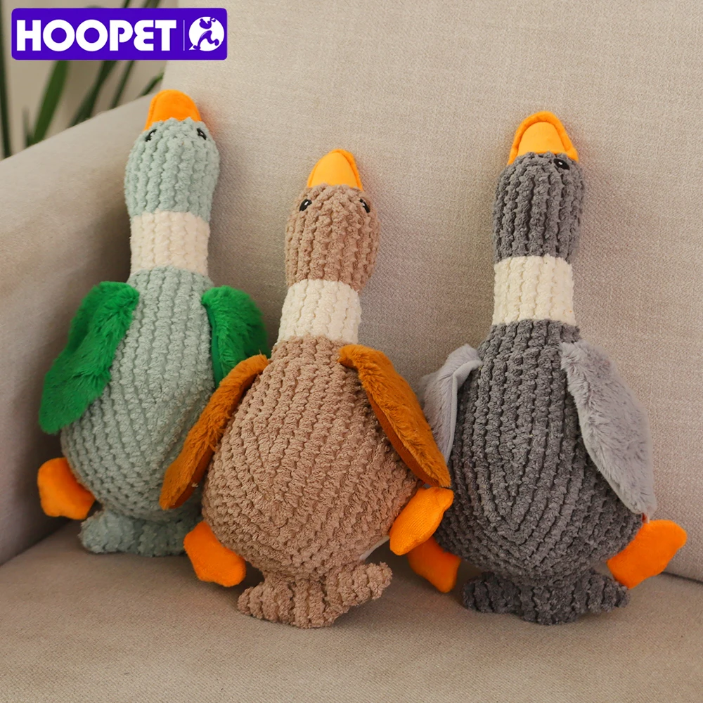 

HOOPET Fun Pet Toy Wild-goose Shaped Corduroy Chew Toy Dogs Puppy Squeaker Squeaky Plush Bone Molar Toy Sounding Toy for Dogs