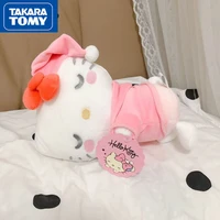 takara tomy cartoon hello kitty cute creative personality soft plush doll doll toy girl photo with home decoration