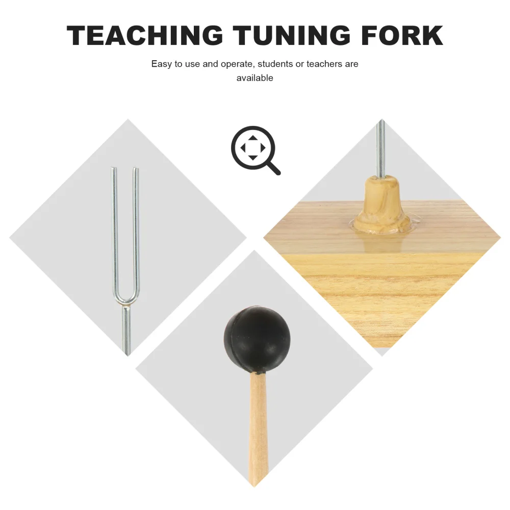 

1 Set Tuning Fork and Mallet Tuning Fork Mounted on Wooden Base Teaching Prop