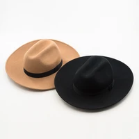wide brim fedora hat western wool cowboy felt hats men women crushable outback trilby caps outdoor