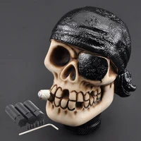 universal black headscarf skull car truck manual mt stick gear shift knob shifter lever for suv crossover hatchback coupe