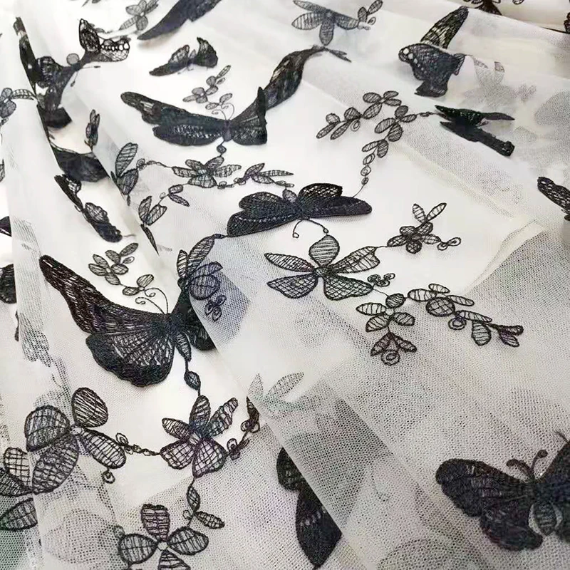 Юбка-миди Женская трапециевидная с цветочной аппликацией и бабочками | одежда