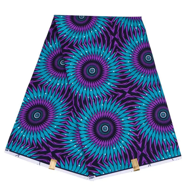 2019 новая голландская восковая ткань модная фиолетовая и синяя с принтом