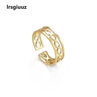 simple fashion brand splicing wireless symbol ring ins fashion minority design open index finger ring stainless steel for women
