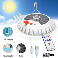 led solar bulb lamp usb rechargeable camping tent light portable remote emergency night market lantern light outdoor hiking lamp