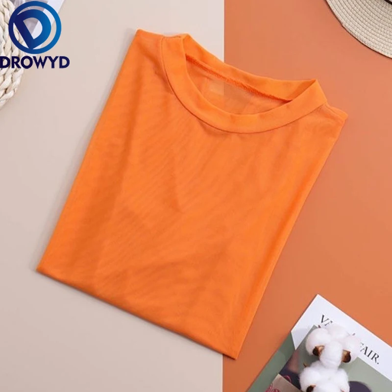 

Long Sleeve T-shirts Women Straight Casual Sun-proof Simple Candy Colors Ins O-Neck All-match Mujer Tops Summer Thin Trendy Pure