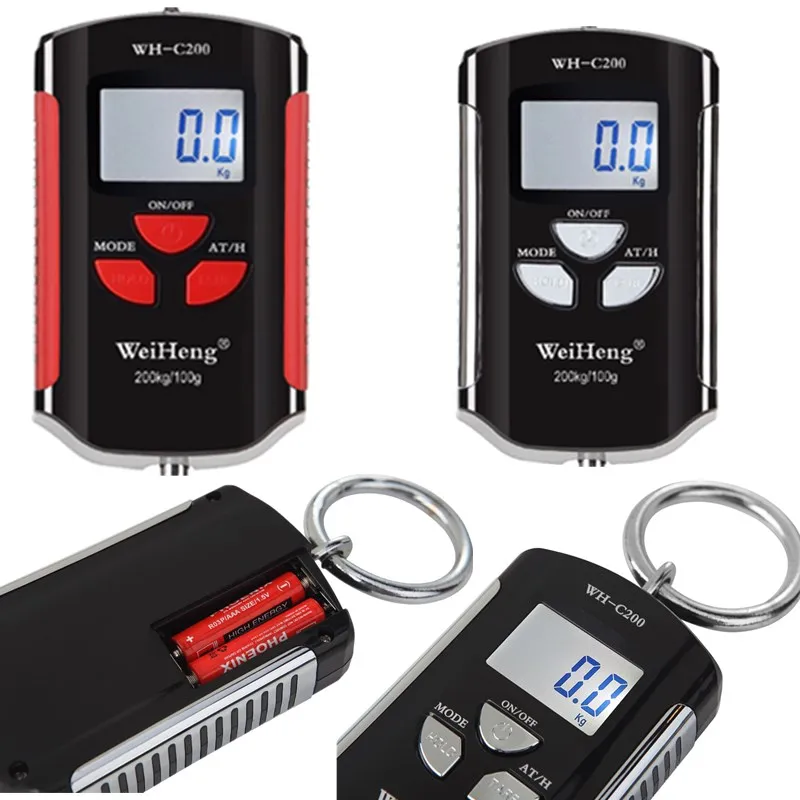 

200kg/100g Hook Digital Electronic Scale Luggage Mini Scales Mini Weighting Steelyard Fishing Hanging Scale Kitchen Weight Tools