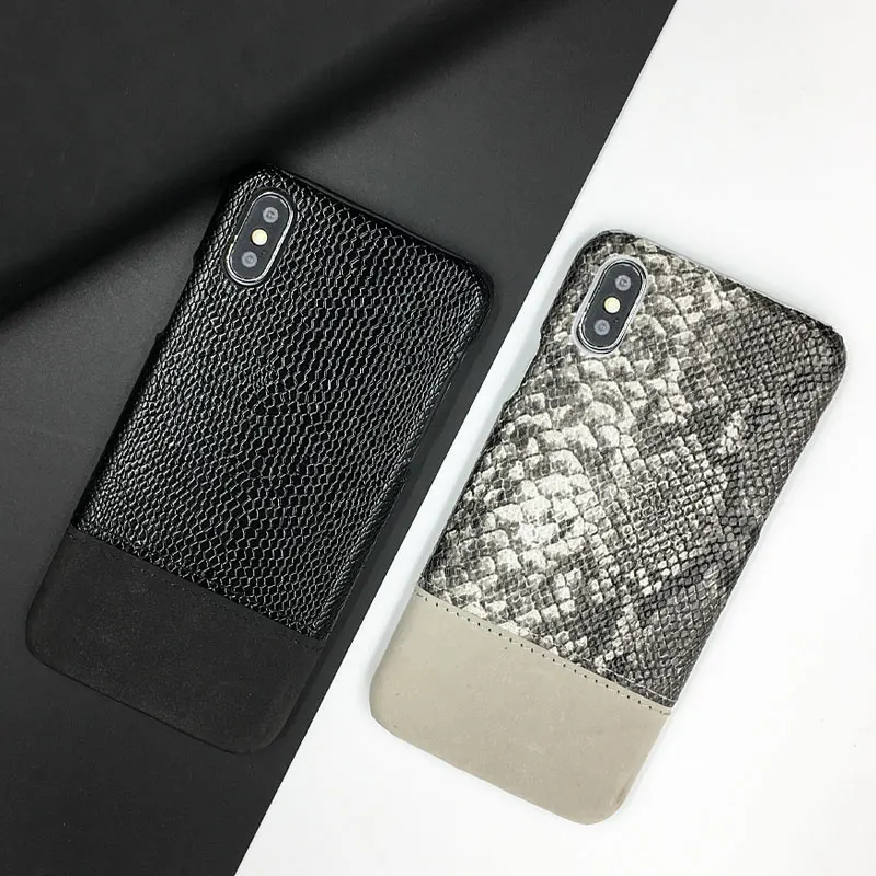 Чехол для iPhone 11 5s 6s 7 8 Plus X XR XS Max под кожу змеи твердый чехол Samsung S8 S9 S10 Lite 1 защитная
