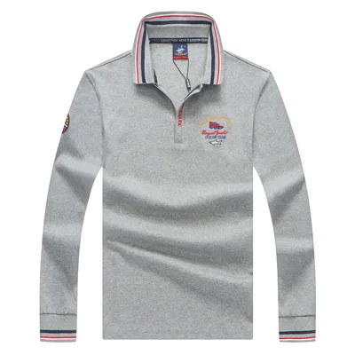TC8839-GREY Tace& Shark, брендовая рубашка поло с длинным рукавом, мужская, умная, повседневная, деловая, para hombre, мужская хлопковая рубашка, дышащая, нижняя рубашка - Цвет: TC8839-GREY