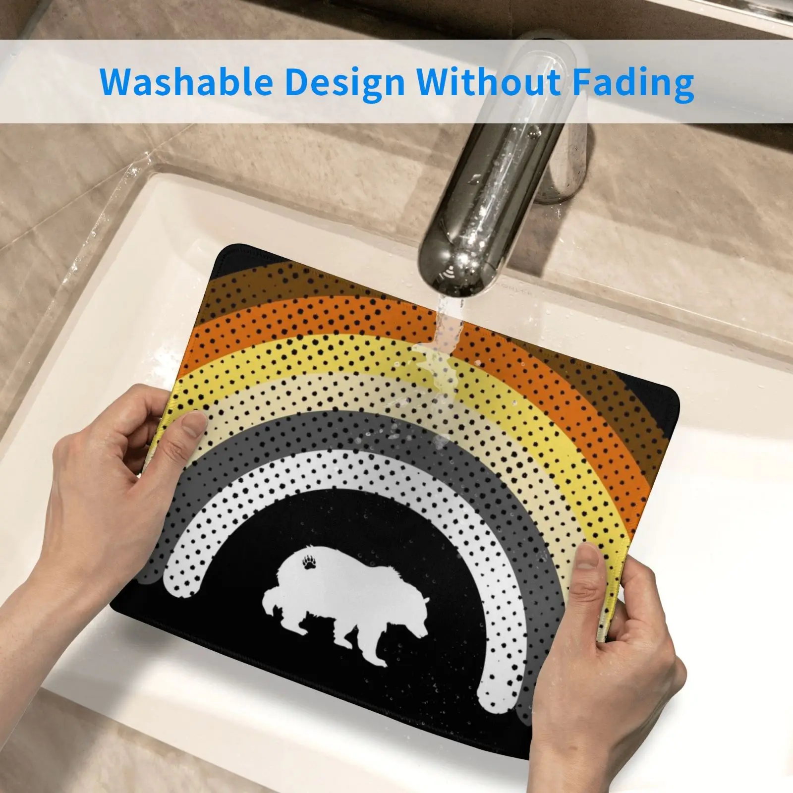 

Mens Daddy Bear Rainbow Cave Mouse Pad DIY Print Cushion Bear Rainbow