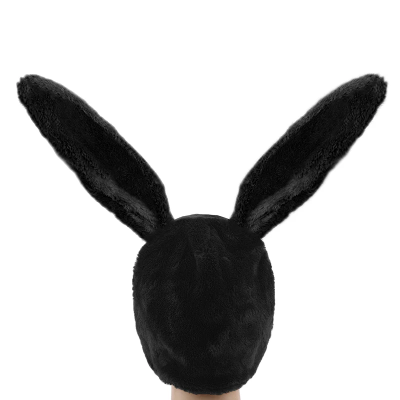 

Girls Headwear Photo Props Bunny Hat With Earflaps Halloween Party Cosplay Female Girls Long Plush Cap Bunny Ears Bunny Hat New