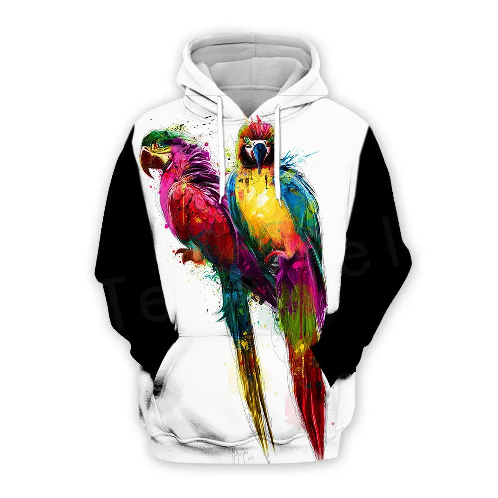 Цветной спортивный костюм унисекс tessвам с животными попугаями повседневный