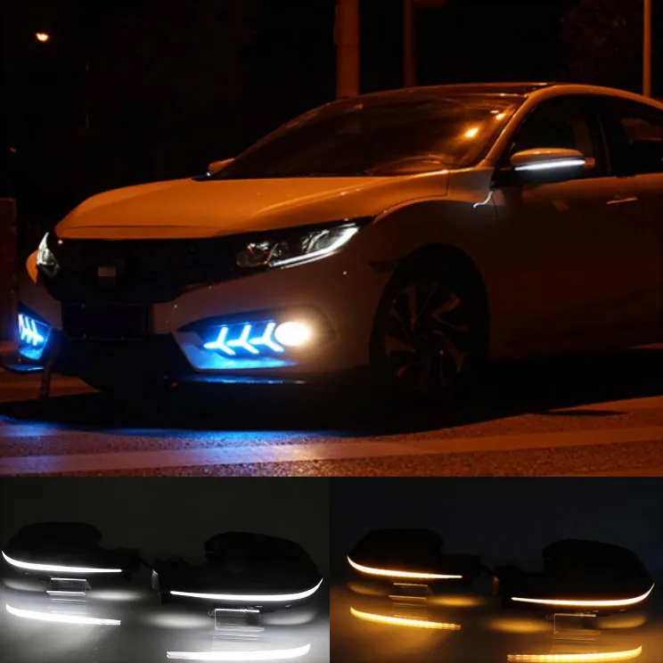 

Последовательный светодиодный указатель поворота для Honda Civic 2016-2020, индикатор бокового крыла зеркала заднего вида, динамический мигающий светильник, светильник