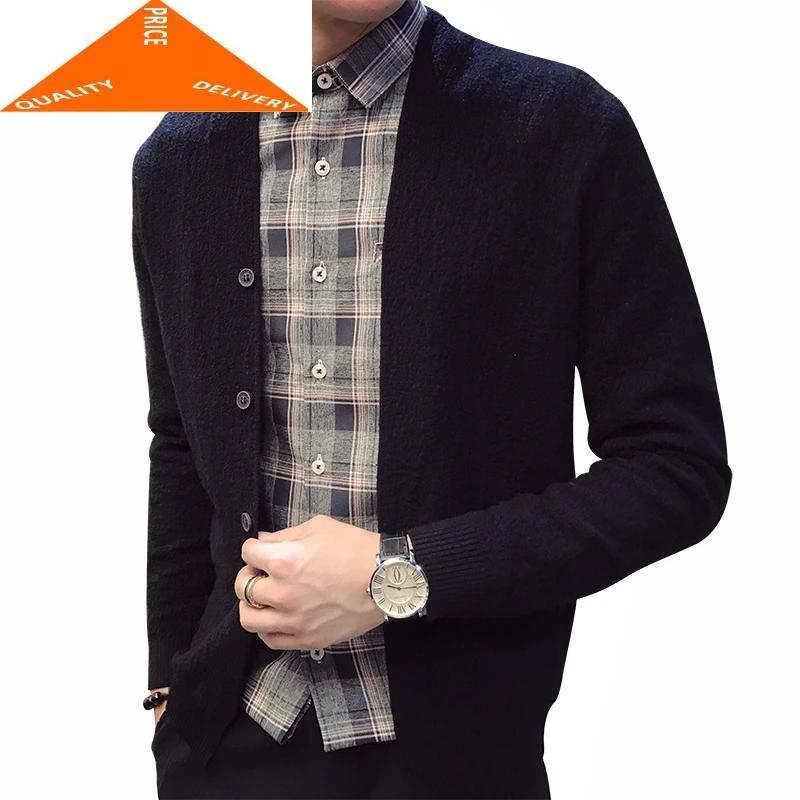 Осень 2020 свитер Мужская одежда весенний тонкий кардиган приталенный вязаный