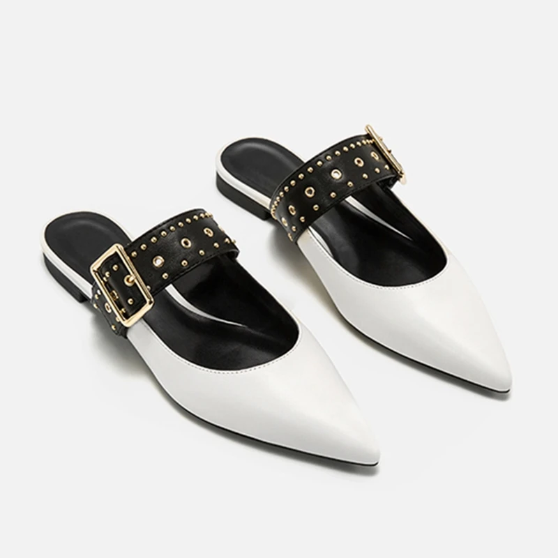 Женские Элегантные Тапочки Модные летние женские туфли без задника с острым