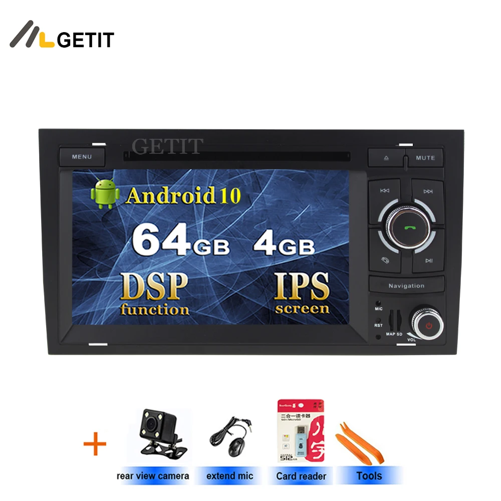 Автомобильный DVD-плеер для Audi A4 S4 RS4 2002-2007 IPS экран Android 10 с радио Wi-Fi BT GPS 4 Гб ОЗУ |