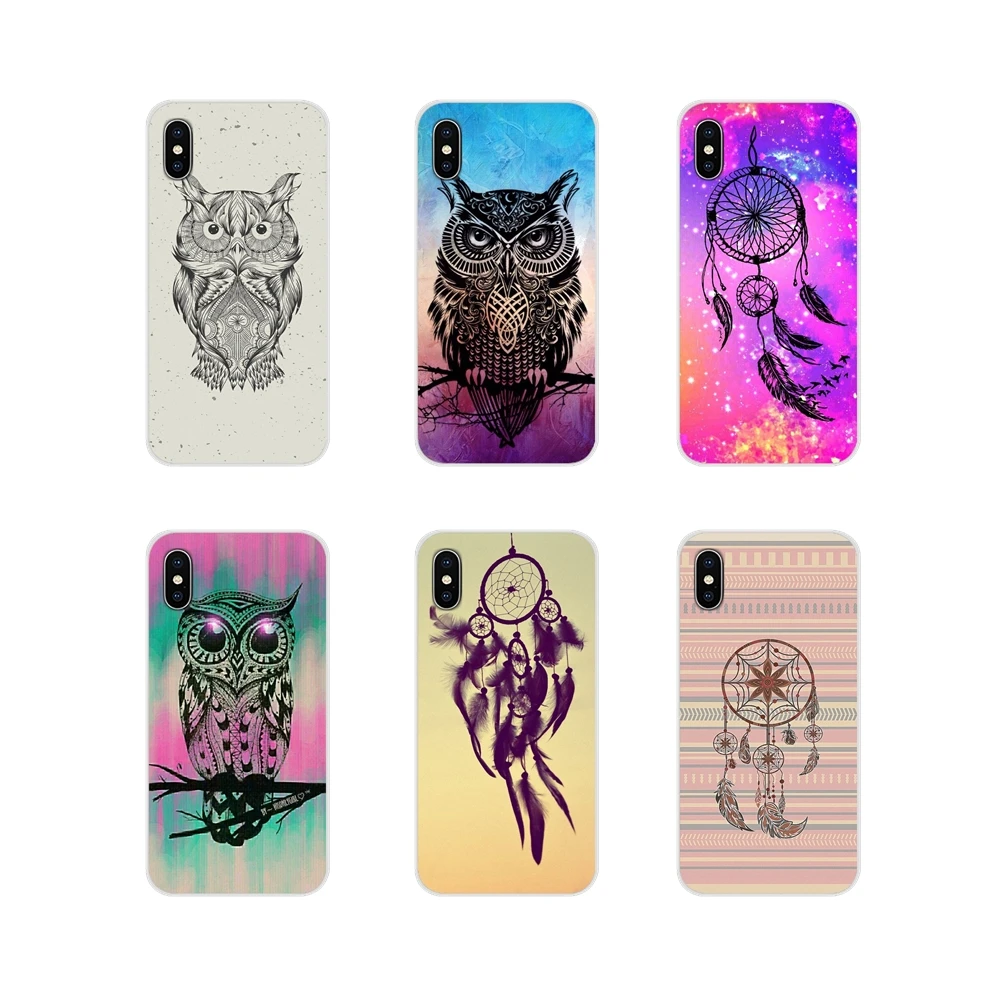 Мягкий прозрачный чехол с рисунком Ловца снов совы для Samsung Galaxy J1 J2 J3 J4 J5 J6 J7 J8 Plus 2018