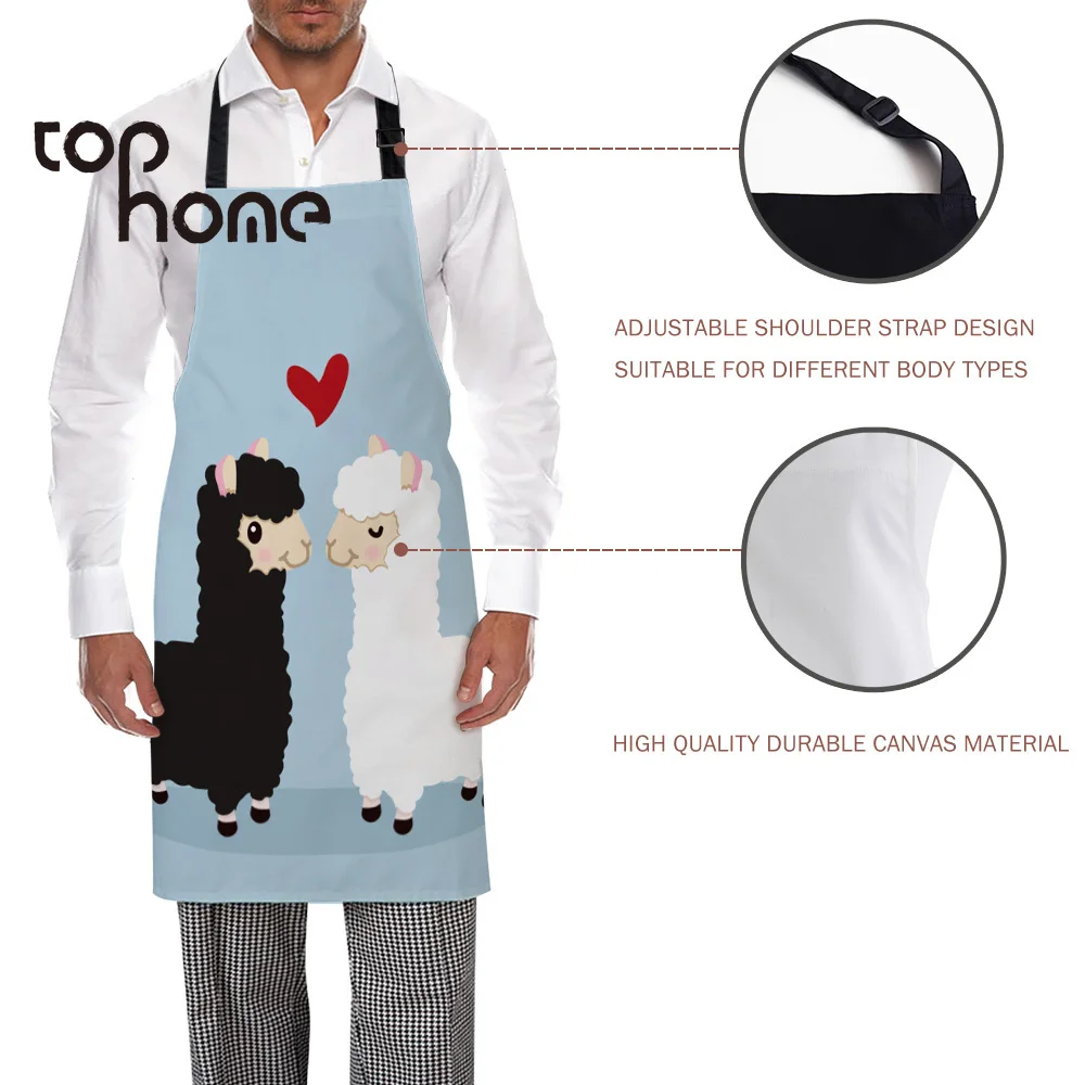 Tophome Кухонный Фартук с милым мультяшным принтом из альпаки без рукавов фартуки