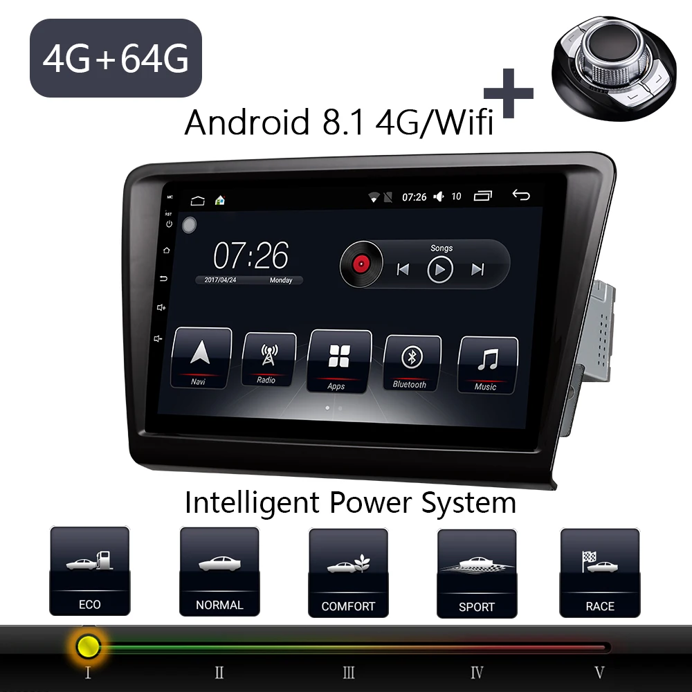 Автомобильный мультимедийный плеер 1 Din с Android 8 DVD для Volkswagen Skoda rapid 2013 2018 9 &quot 4G/32G/64G