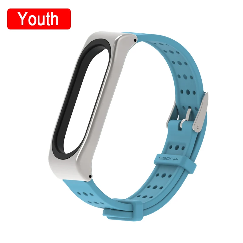Youth Blue Для Xiaomi mi Band 4 металлический ремешок Безвинтовой из нержавеющей стали для Xiaomi mi band 4 NFC браслет металлический сменный ремешок для mi 4 - Цвет: Youth Blue