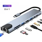 USB-концентратор 8-в-1 с Type-C на 4K HDMI-совместимый RJ45 PD для зарядки SDTF-карт
