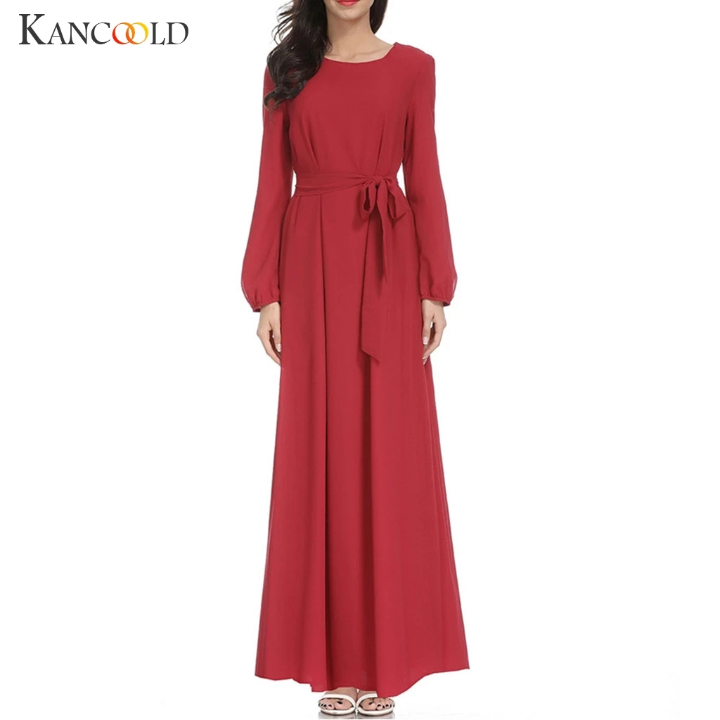 Женское вельветовое платье с принтом длинное Однотонное Платье макси арабским