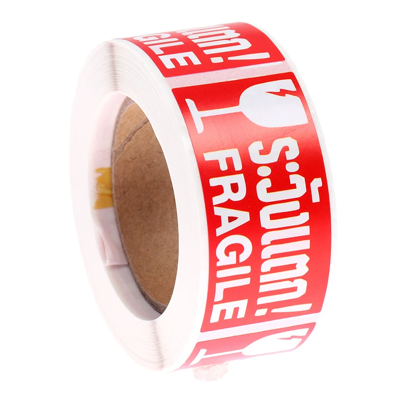 

250 Labels Fragile Stickers 1 Roll 2.5cm*7cm Fragile Or Bend Handle With Care Warning Packaging Thank You Shipping Labels Sticke