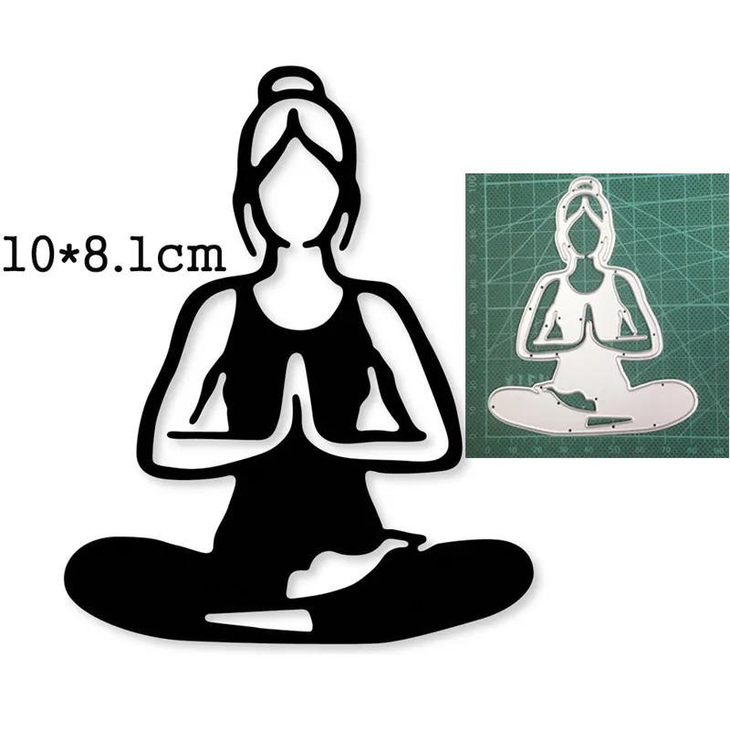 

2021 New Metal Dies Women Practices Yoga Cutting Dies Stencils dies For DIY Scrapbooking dies Paper Embossing Die Cut Craft dies