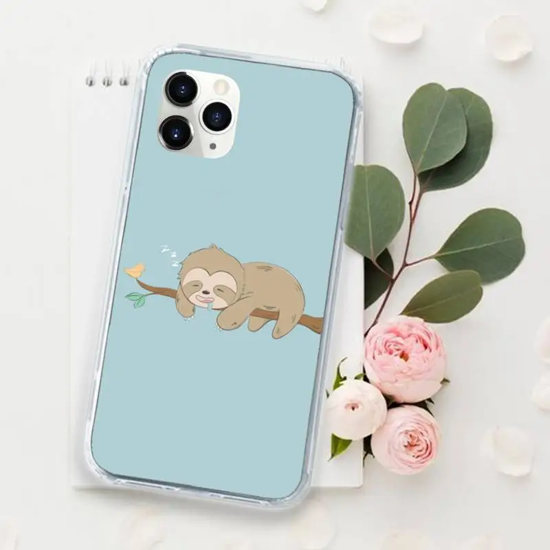 

Cute sloth cartoon Animals funny Phone Case for iPhone 11 12 pro XS MAX 8 7 6 6S Plus X 5S SE 2020 XR Luxury shell funda coque