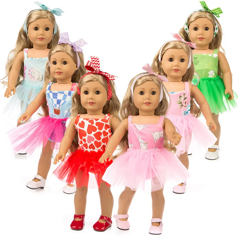 

Green Clover Princess Dress Suit Fit 18 Inch American & 43cm Baby New Born Doll Clothes Accessories