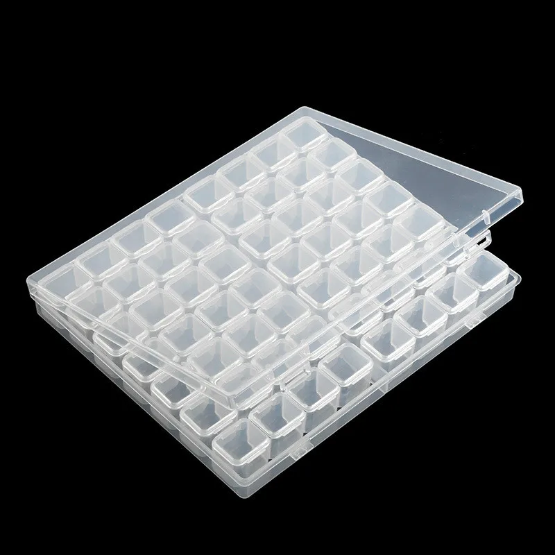 

56 Grids Transparent Plastic Empty Container Rhinestone Stud Storage Box Nail Storage Box Beads Gem Accessories Storage Tool