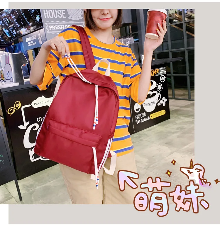 Модная однотонная Студенческая сумка через плечо из ткани Оксфорд