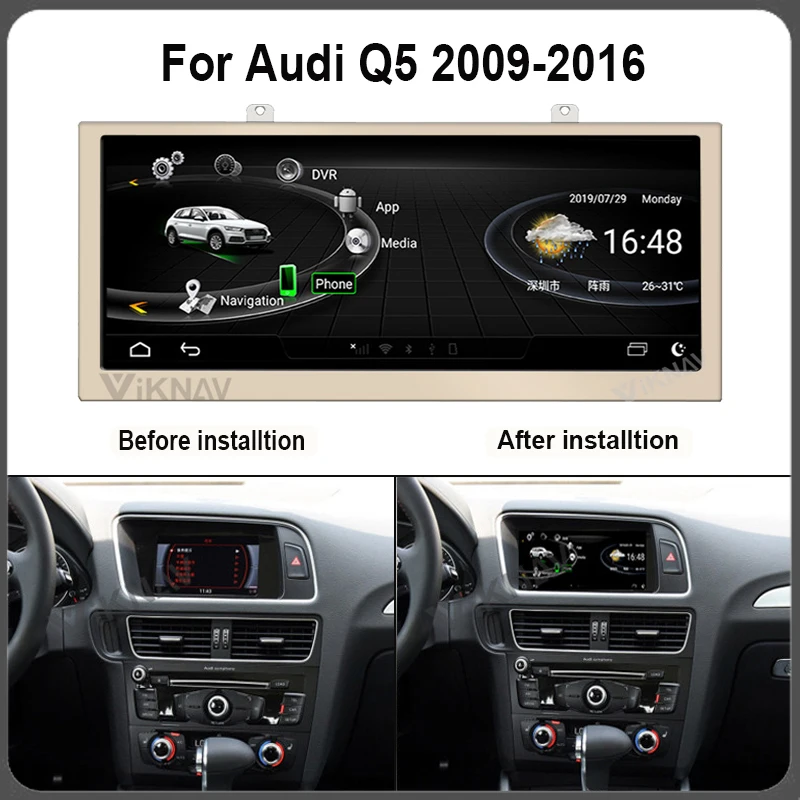 

Car GPS multimedia player auto GPS navigation for Audi Q5 2009-2016 android system stereo video FM player