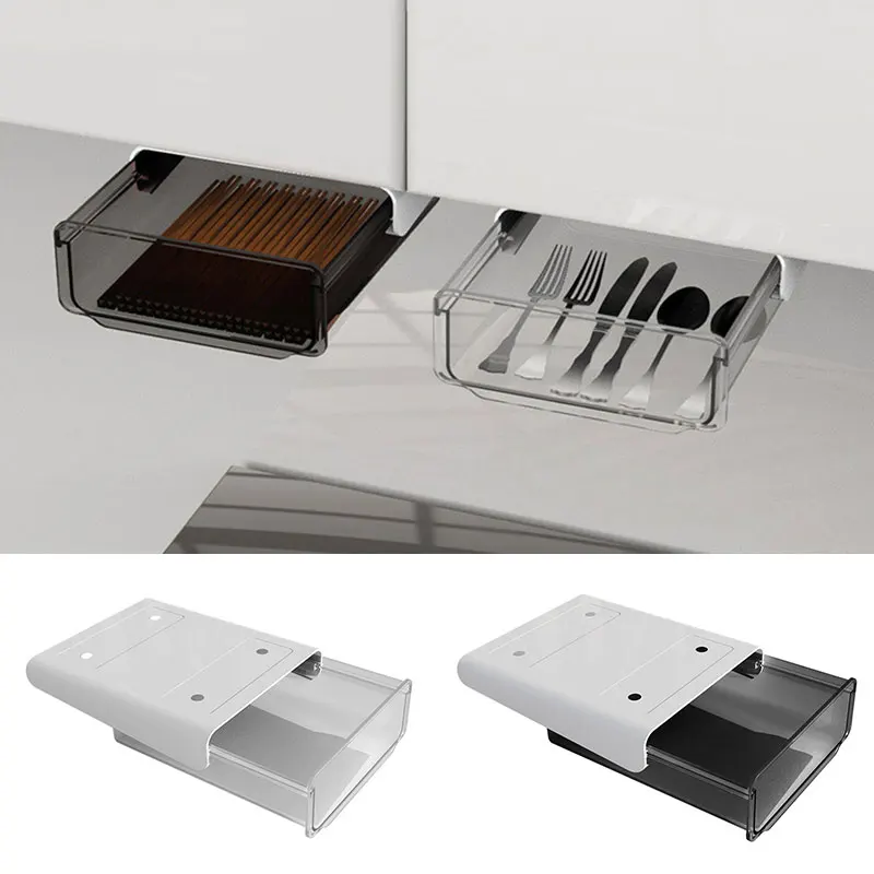 

Drawer-Type Multifunctional Hidden Storage Box Perforated-Free Hidden Storage Box Under The Table Small Drawer Storage Box