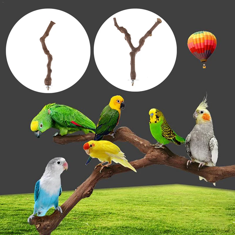 

1Pcs Pet Parrot Raw Wood Pet Parrot Toys Bird Cage Perches Stand Platform Paw Grinding Bites Toys For Parrot Pet Accessories