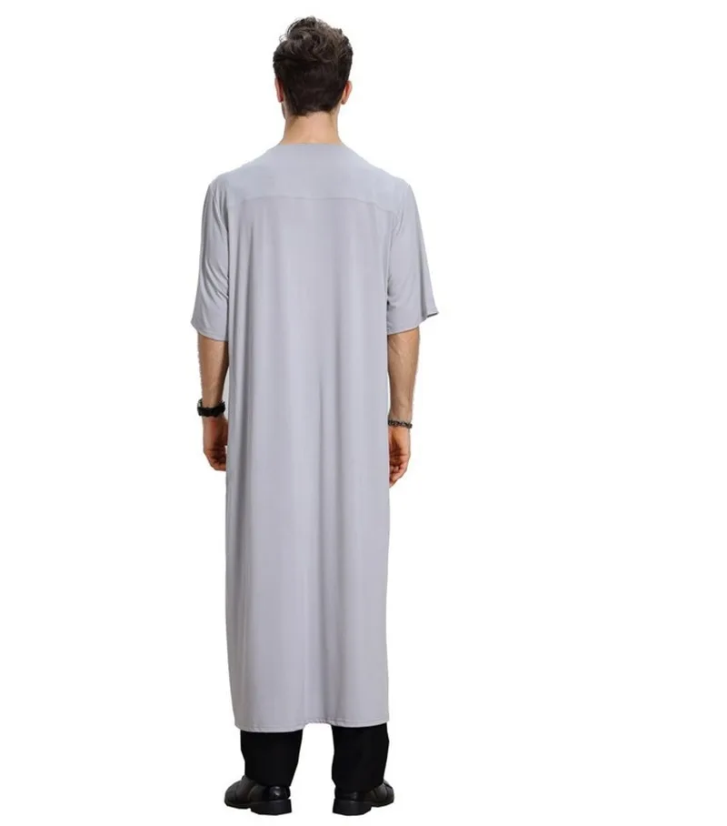 Летний мужской мусульманский кафтан средней яркости эластичный женский халат с