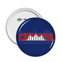 cambodia country flag name round pins badge button clothing decoration 5pcs gift